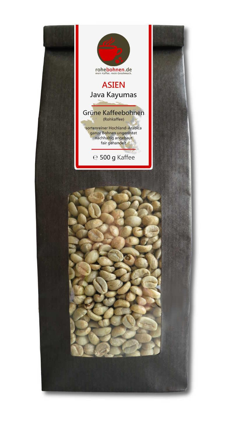 Surová káva - Bio Etiopie, Jáva, zelená káva Honduras (snížené balení zelených kávových zrn 3x500g) - certifikace GMP