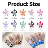 100 ks 3D Blume Nagel Charms Nägel Zubehör Nageldesign Glitzersteine ​​​​Nailart Strasssteine ​​​​Květinové přívěsky na nehty Luminous Flower Nail Art Charms Bunte Blumen Deko Nagel Steinchen Flowers Nail