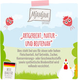MjAMjAM - Prémiové mokré krmivo pro kočky - jemné kuře s ovocnými jahodami 400 g, balení 6 ks (6 x 400 g), přírodní s extra masem