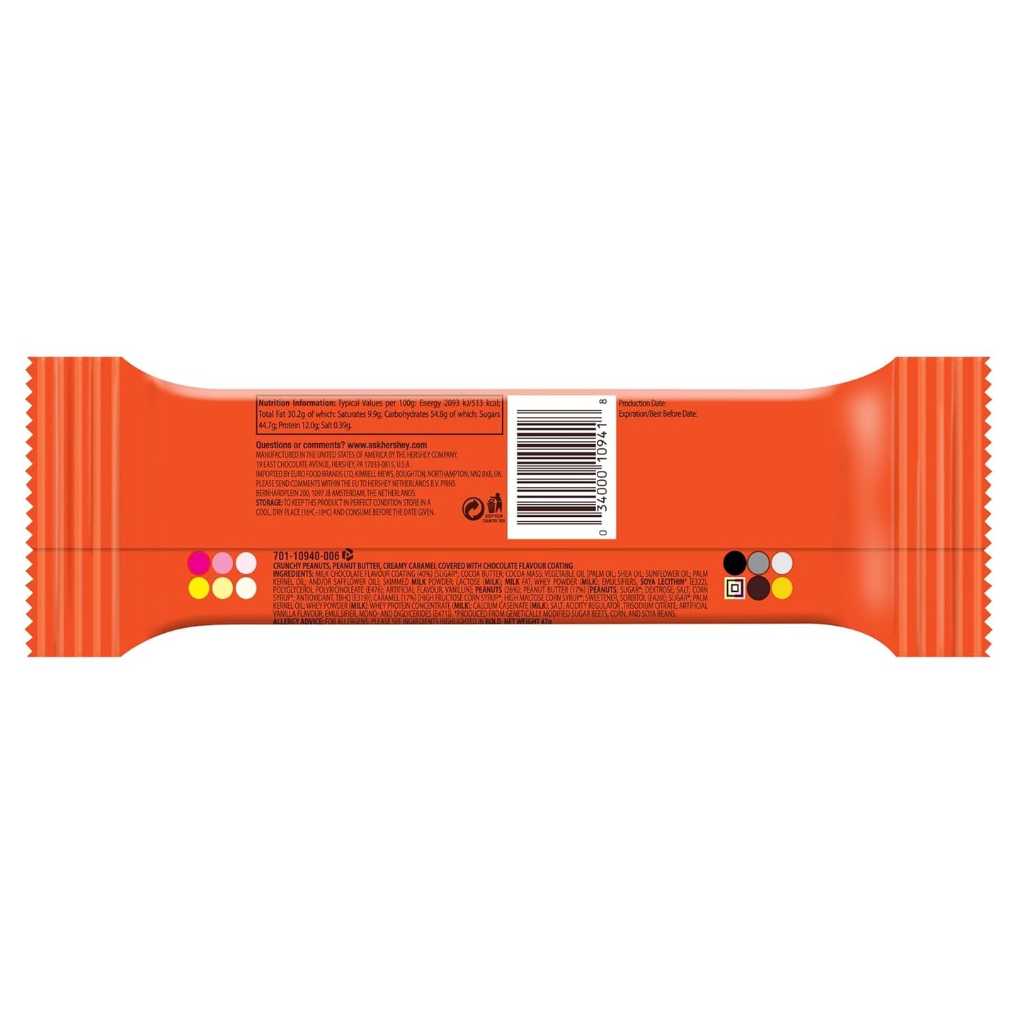 Nutrageous Arašídové máslo - Čokoládové tyčinky s arašídovým máslem: 18 kusů (18 x 47 g)