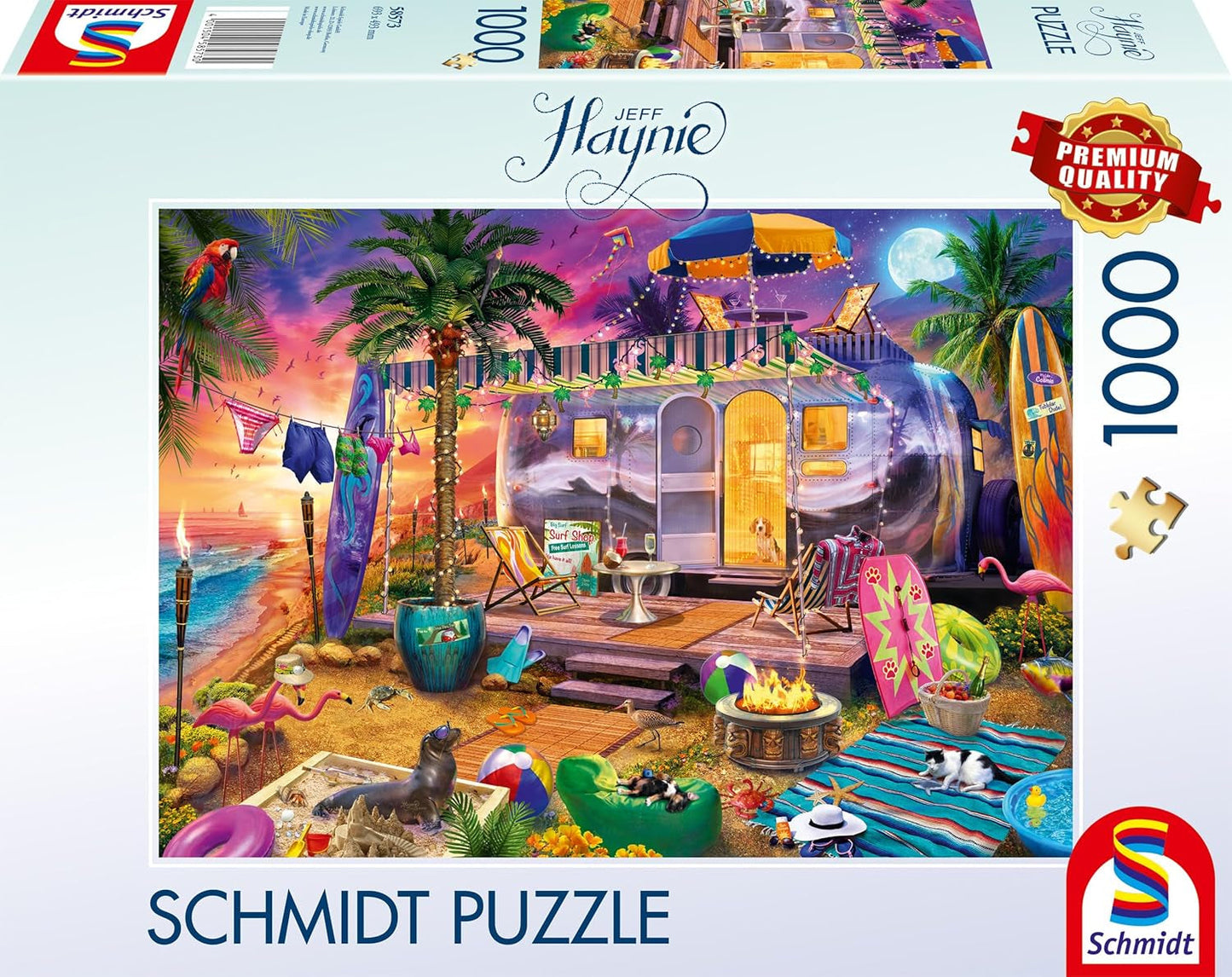 Schmidt Spiele 58573 Jeff Haynie, Mit Dem Wohnwagen Am Meer, skládačka 1000 dílků Puzzle Naty Shop Výchozí název