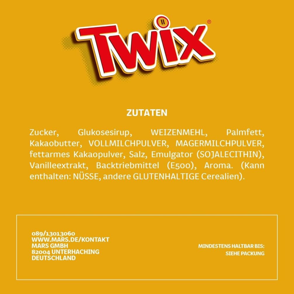 Twix bílé čokoládové tyčinky; karamel, sušenky, bílá čokoláda; více balení čokolády; 5 tyčinek (5 x 46 g)