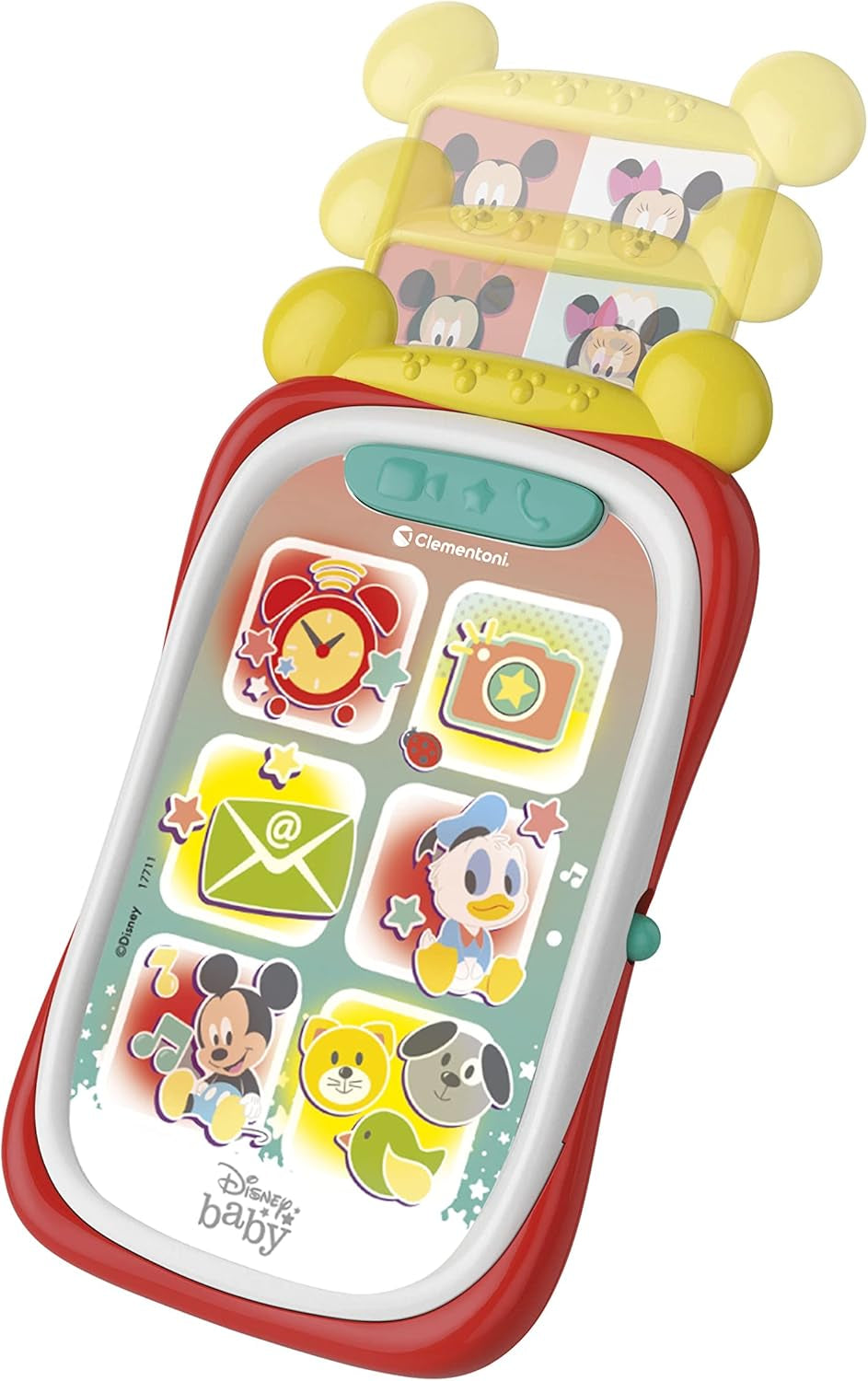 Clementoni 17711 Disney Baby Baby Mickey chytrý telefon, dětský mobilní telefon se světelnými a zvukovými efekty, interaktivní hračka pro děti 9-36 měsíců, M, vícebarevné Bebe Toys Naty Shop