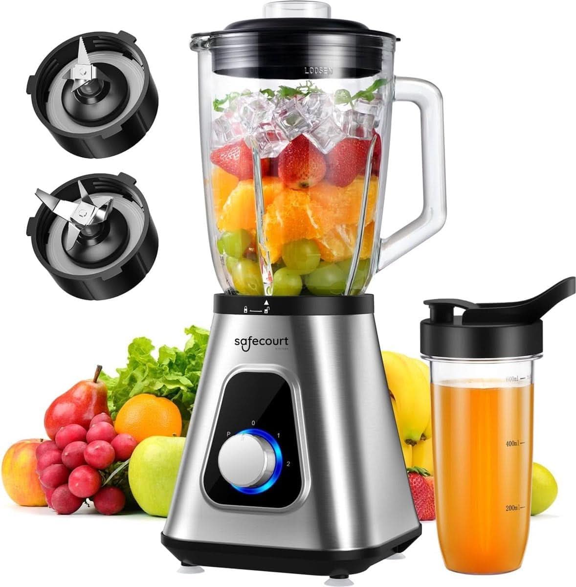 Safecourt Kitchen - Blender - Sport Blender - 1000 Watt - To Go Beker - Smoothie Maker Kitchen Naty Shop