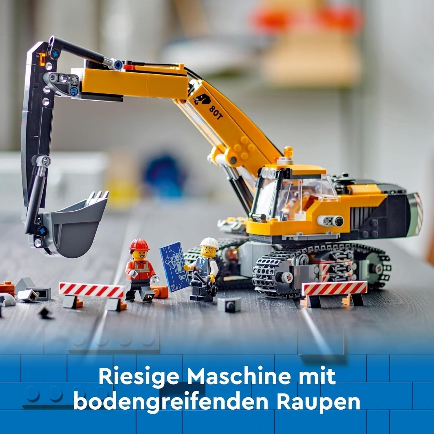 LEGO City Pásový bagr, bagr pro děti od 8 let, stavebnice s modelem bagru, sestavitelné nákladní auto s doplňky a 3 minifigurky 60420 Stavebnice Besuche den LEGO-Store