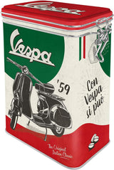 Nostalgic-Art retro krabička na kávu, 1,3 l, Vespa - italská klasika - nápad na dárek pro fanoušky skútrů, originální licencovaný produkt (OLP), dekorace z dílny Vintage Design, dekorace z dílny Vintage Design Boxy na skladování potravin Výchozí název Naty Shop