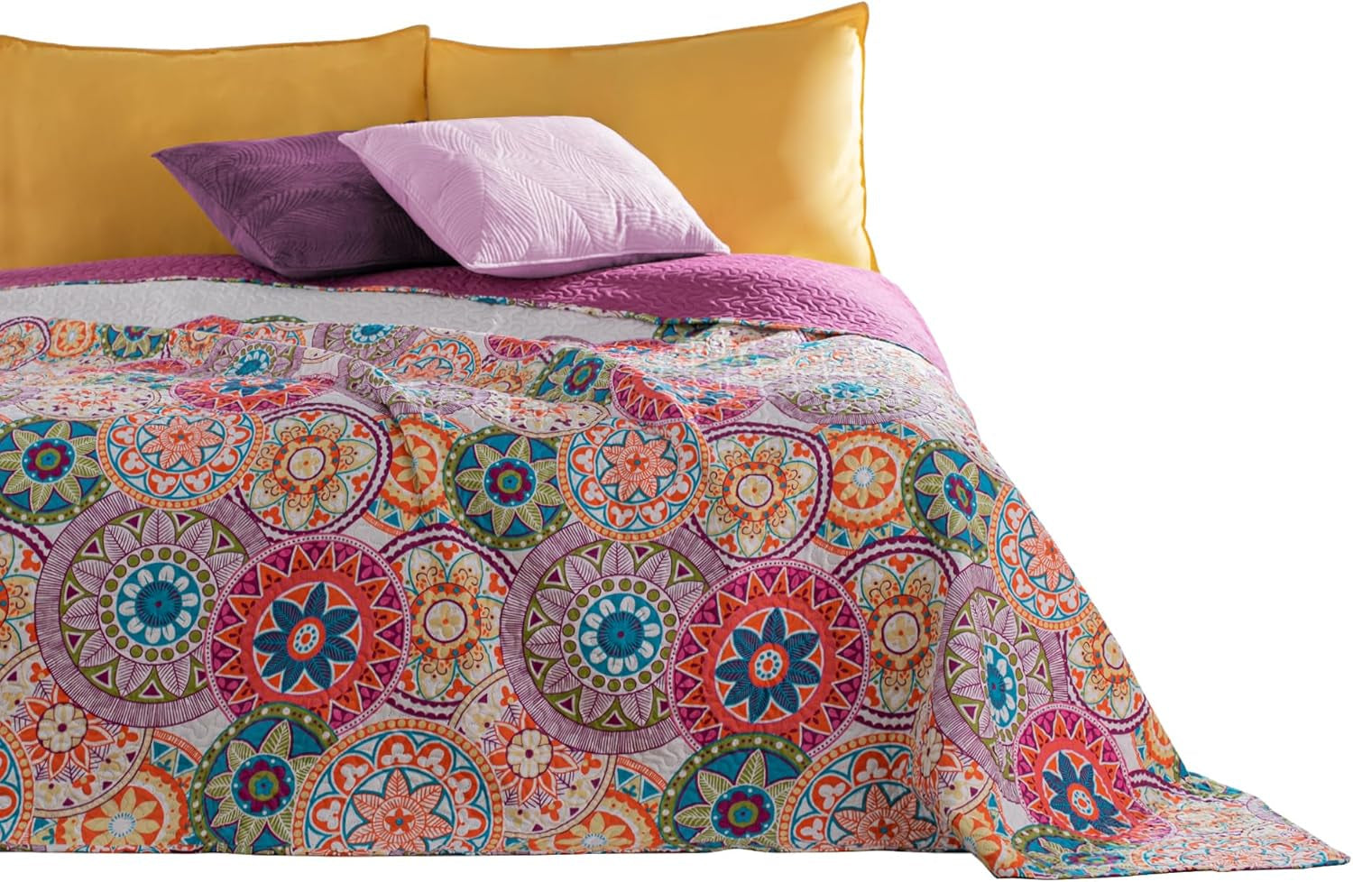 Decoking 12222 Přehoz přes postel 200X220 Cm Růžová Fialová Bílá Antracitová Přehoz Oboustranná Barevná Růžová Bílá Fialová Prošívaná Bibi Postele a přikrývky Besuche den DecoKing-Store Fialová Bílá 200X220