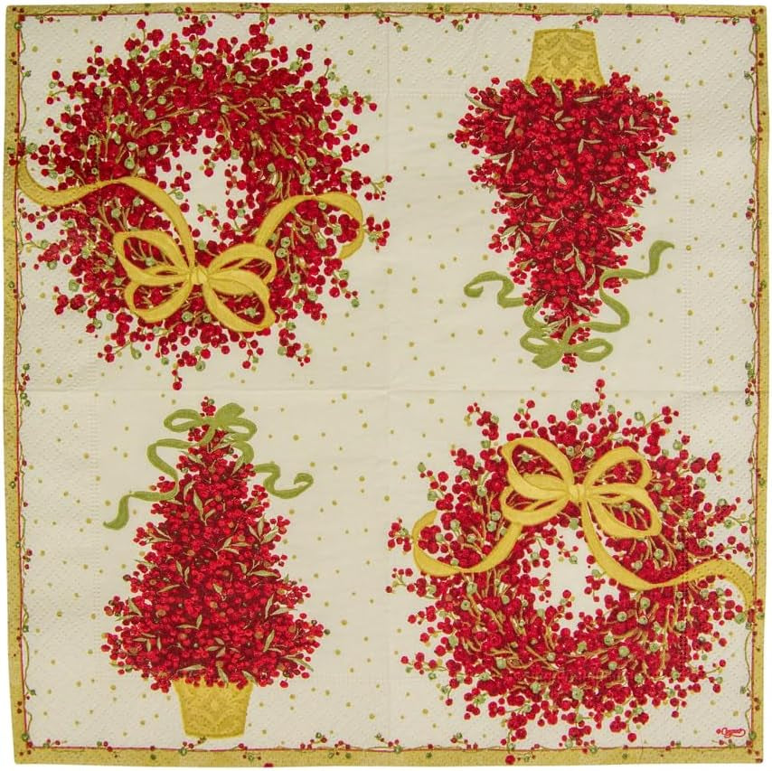 Třívrstvé papírové ubrousky 8070C, 20 kusů, 25 x 25 cm, pepř