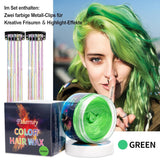 Temporary Green Hair Dye – Vosk pro barvení vlasů, Tón vlasů pro muže Ženy, Přírodní vlasová pomáda, Vosk pro barvení vlasů Crazy Party (4,23 oz, Zelený) Naty Shop Hair Dye