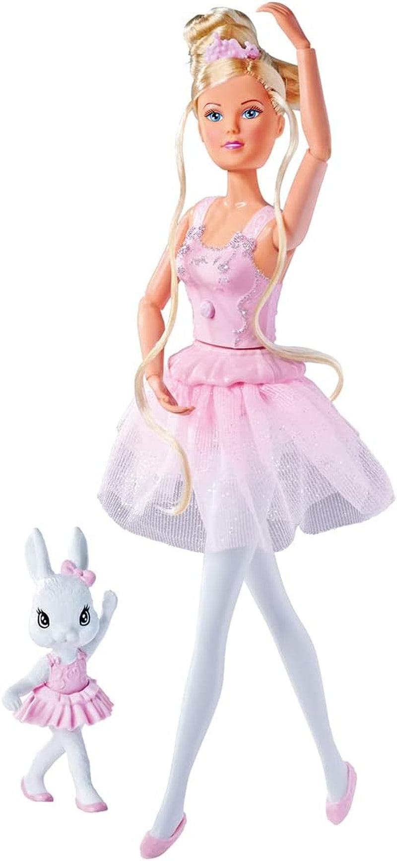 Simba 105733603 - Steffi Love Dancing Ballerina, Steffi jako panenka balerína se zvířecím kamarádem a otočnou sukní, hrací panenka 29 cm, od 3 let