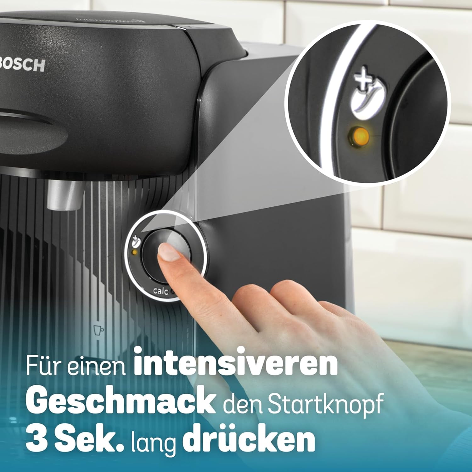 Bosch Tassimo finesse espresso na kapsle TAS162E, 70 nápojů, intenzivnější káva stisknutím tlačítka, automatické vypínání, udržitelné, perfektní dávkování, 1400 W, černá/černá