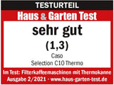 Kávovar CASO Selection C 10 Thermo Design – Nerezové pouzdro, 1,2l izotermická karafa (10 šálků), dotykové ovládání a časovač, funkce Aroma PLUS, permanentní filtr, filtr proti odkapávání