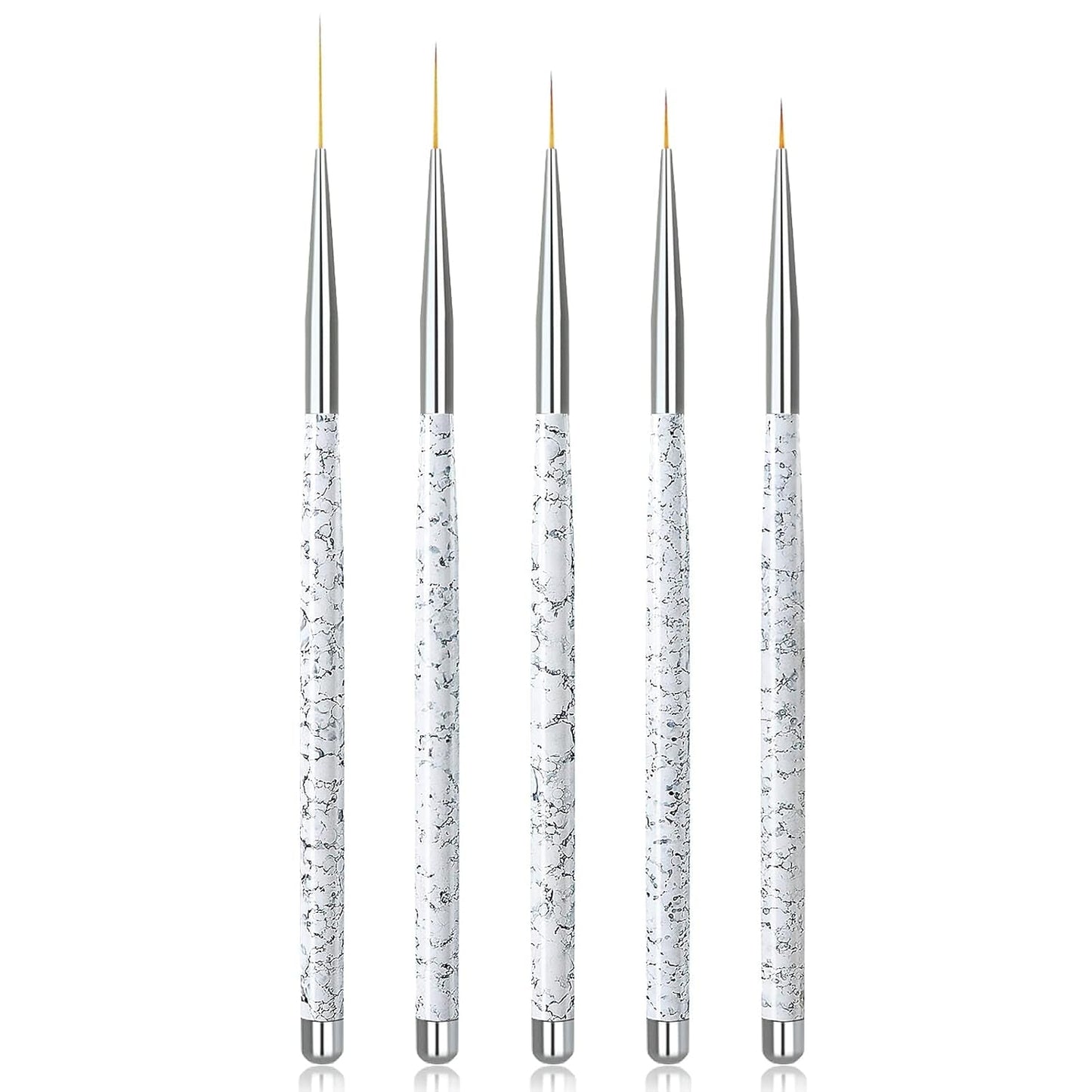 Sularpek Nail Art Liner Pinsel, 5 Stück Profi Detail Fine Nails štětec na gelové nehty, Nagel Pinsel Dünn Für Beauty Frauen Nagelstudio (5 Größen, Rosa)
