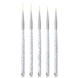 Sularpek Nail Art Liner Pinsel, 5 Stück Profi Detail Fine Nails štětec na gelové nehty, Nagel Pinsel Dünn Für Beauty Frauen Nagelstudio (5 Größen, Rosa)