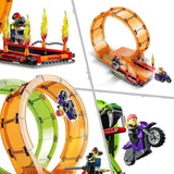 LEGO 60339 City Stuntz Stuntz Show Double Looping Set, vč. rampa, monster truck, 2X motocykl a 7 minifigurek, hračka pro děti od 7 let Stavebnice Besuche den LEGO-Store