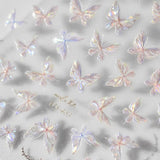 3 Stück Nagel Sticker, Selbstklebend Glänzend Aurora Schmetterling Nagel Sticker, Farbe Erleichterung Schmetterlinge Nagelsticker, Nail Art Dekoration Nagel Design Zubehör, Für Frauen Nagel DIY Art