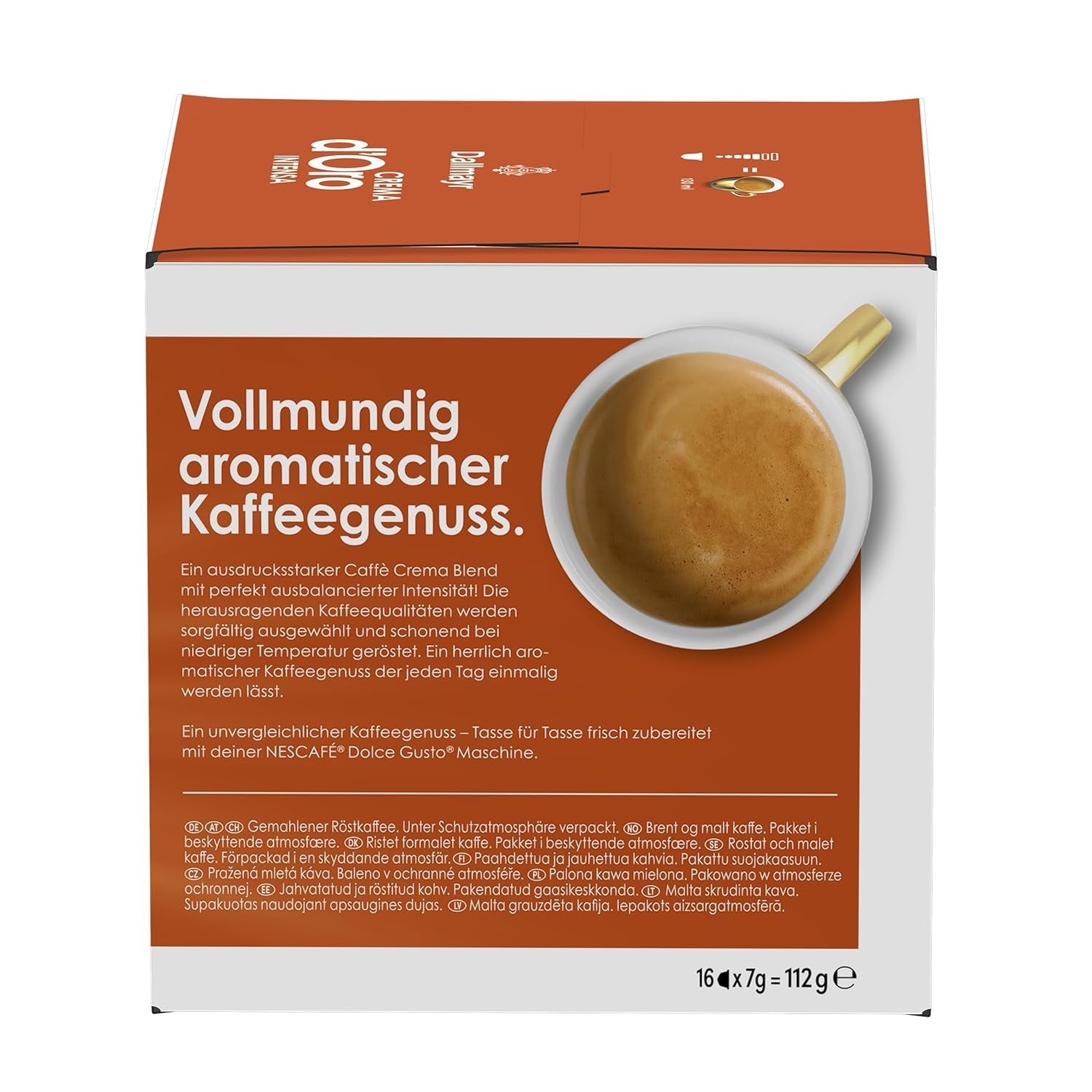 NESCAFÉ DOLCE GUSTO DALLMAYR Crema d'Oro Intensa Kaffeekapseln 3er Pack (3 x 16 kapslí)