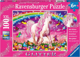 Dětské puzzle Ravensburger - 13927 Horse Dream - Puzzle s koňmi pro děti od 6 let, Se 100 dílky ve formátu XXL, Se třpytkami Puzzle Naty Shop Single