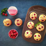Pyrex BANDEJA 6 MAGDALENAS ASYMETRIA PX Muffinförmchen, Metall, Bunt, 6 Magdalena Formy a plechy na pečení Naty Shop