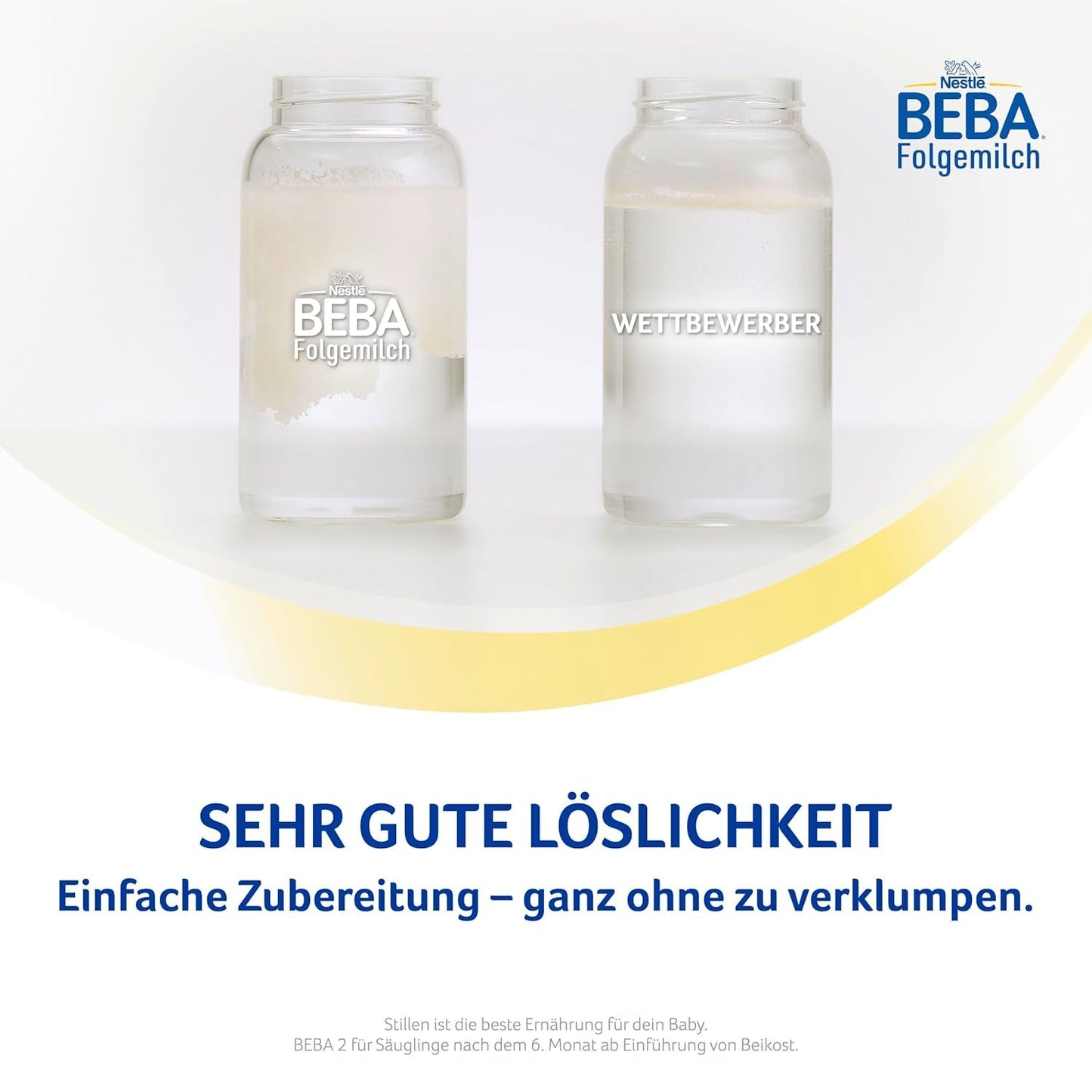 BEBA 2 - Pokračovací mléko po 6 měsících, s 5 HMO komplexem, obsah bílkovin odpovídající věku, bez laktózy, bez palmového tuku, bez rybího tuku, dětská výživa, sušené dětské mléko, balení 3 ks (3 x 800 g)