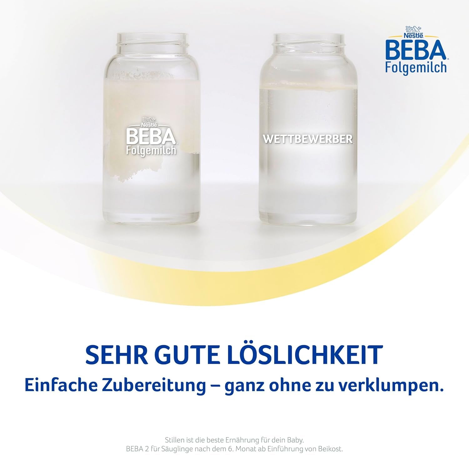 BEBA 2 - Pokračovací mléko po 6 měsících, s 5 HMO komplexem, obsah bílkovin odpovídající věku, bez laktózy, bez palmového tuku, bez rybího tuku, dětská výživa, sušené dětské mléko, balení 3 ks (3 x 800 g)