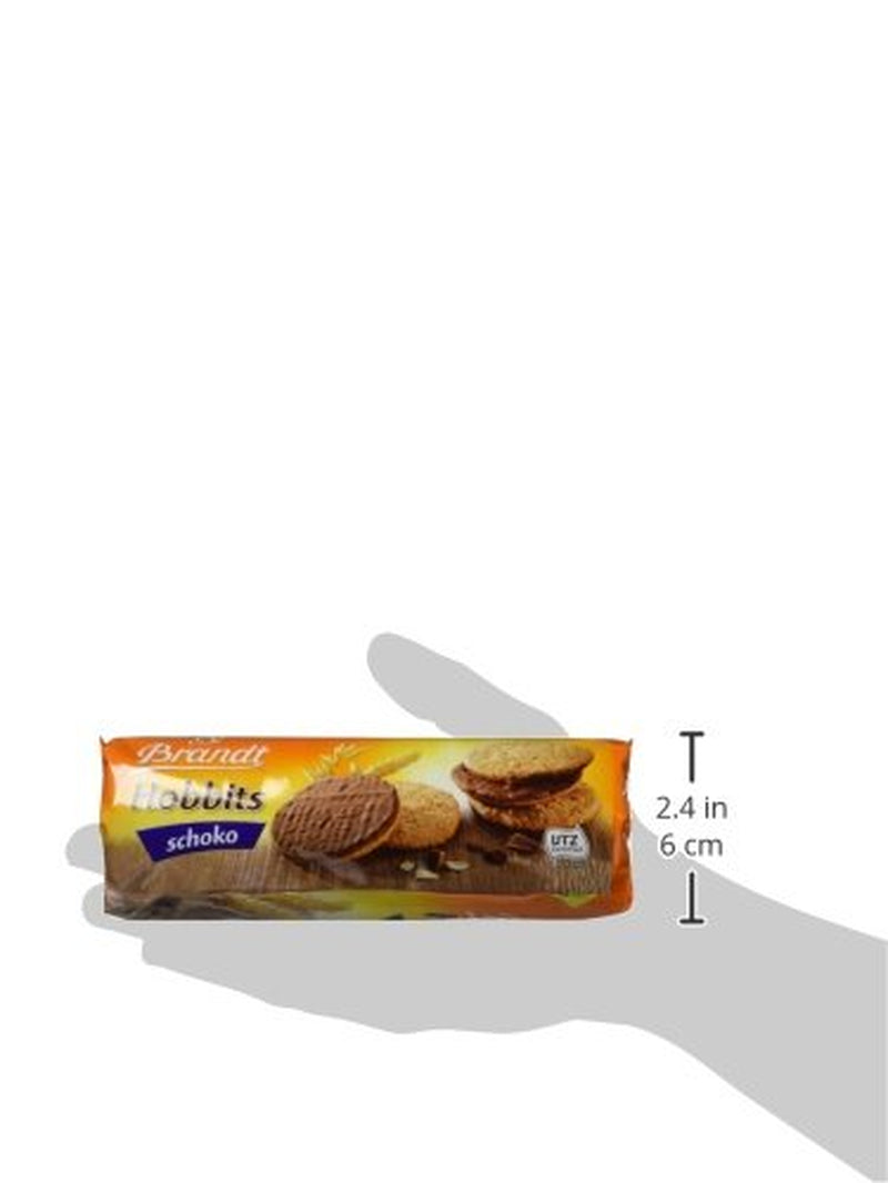 Brandt Hobbits Chocolate - Balení po 18 kusech - Úložný box - Celozrnné ovesné sušenky s vysokým obsahem vlákniny, polojemné čokoládové sušenky (18 x 265 g)