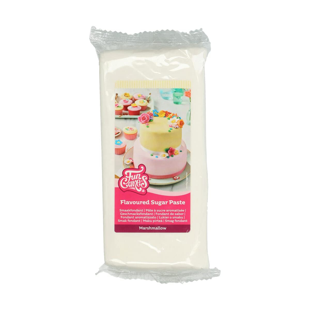 Fondant Funcakes s příchutí meringue: Snadné použití, hladký, pružný, měkký a tvárný, ideální pro zdobení dortů, košer a bez lepku. 1 kg