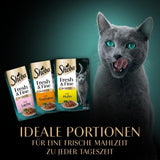 Sheba Portion Pouches Mokré krmivo pro kočky, multipack Fresh & Fine v omáčce s MSC kuřecím masem a lososem, 6x6x50g - Jemná jídla pro kočky v omáčce