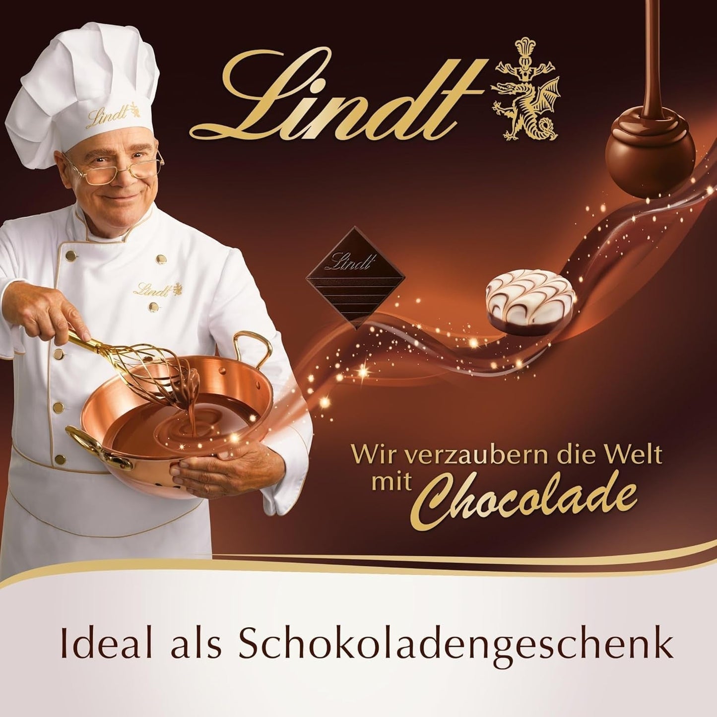 Lindt Schokolade - Golfové míčky | 110 G| Drei Golfbälle Aus Lindt Vollmilch-Schokolade Mit Nougatcremefüllung Und Waffelstückchen | Pralinengeschenk | Dárek pro golfistu | Schokoladengeschenk Naty Shop