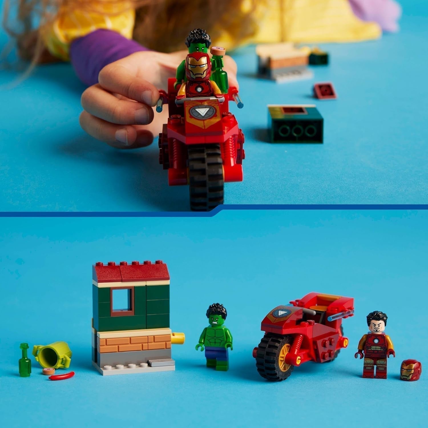 LEGO Marvel Iron Man s kolem a Hulkem, hračka na stavění superhrdinů pro děti, sada kolekce s kolem a minifigurkami, dárek pro dívky a chlapce 4 roky staré 76287 stavebnice Besuche den LEGO-Store