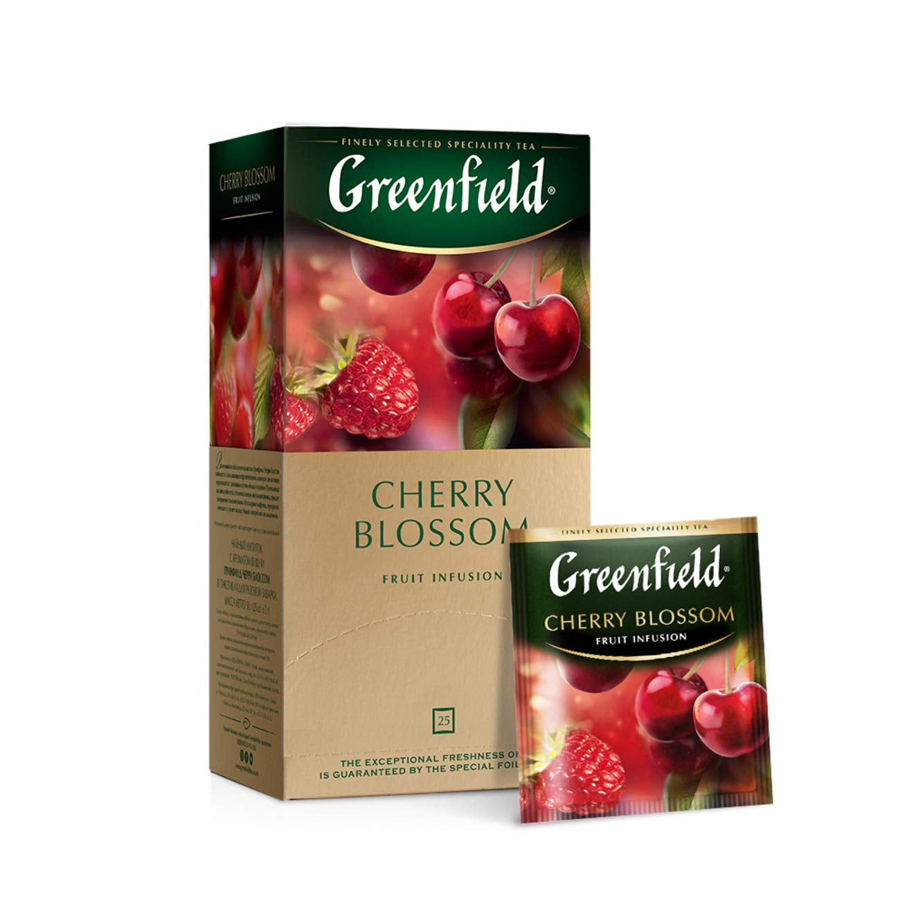 Greenfield Cherry Blossom, ibišek, šípek, jablko, malina, ostružina, čajové sáčky (2G X 25), 50G