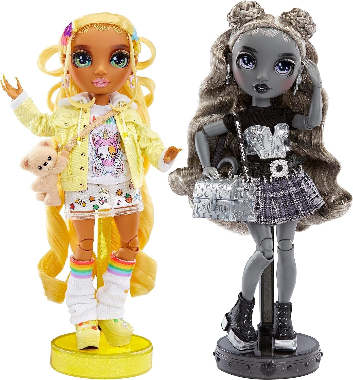 Speciální edice Rainbow High Shadow High - Madison Twins Sunny a Luna - 2 módní panenky ve žlutém a šedém značkovém oblečení, mix a sladění s doplňky - pro sběratele a děti 4-12 let
