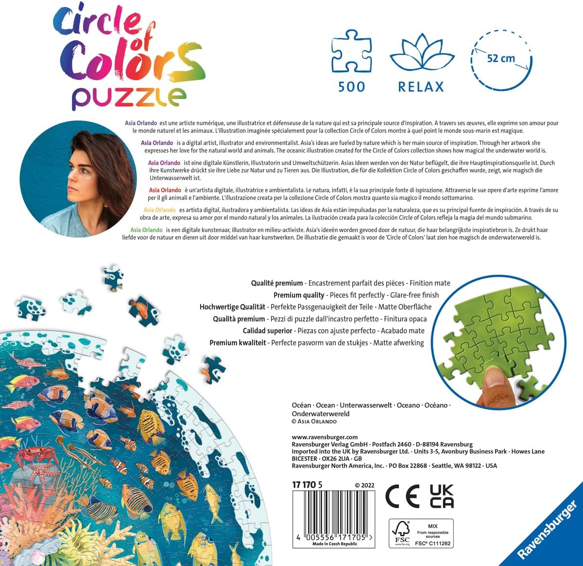 Puzzle Ravensburger 17170 Circle of colors - Ocean & Submarine Puzzle 500 dílků Puzzle Naty Shop