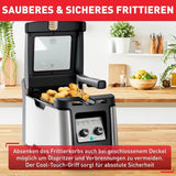 Fritéza Tefal FR600D Clear Duo, smažení s menším množstvím kouře a zápachu, kapacita 1,2 kg, termostat, časovač, velké průhledové okénko bez mlhy Domácí spotřebiče Naty Shop