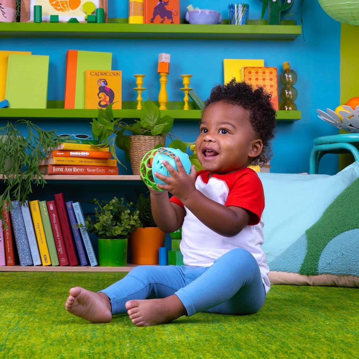 Bright Starts Giggle & Glow Bell Září ve tmě Hračka slona Oball Snadno chytatelné Unisex Baby Toys Naty Shop