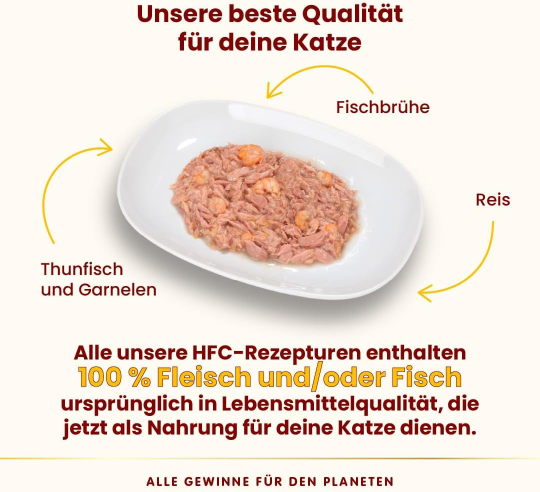 Almo Nature HFC Natural mokré krmivo pro kočky - tuňák a krevety, balení 24 ks (24 x 70 g)