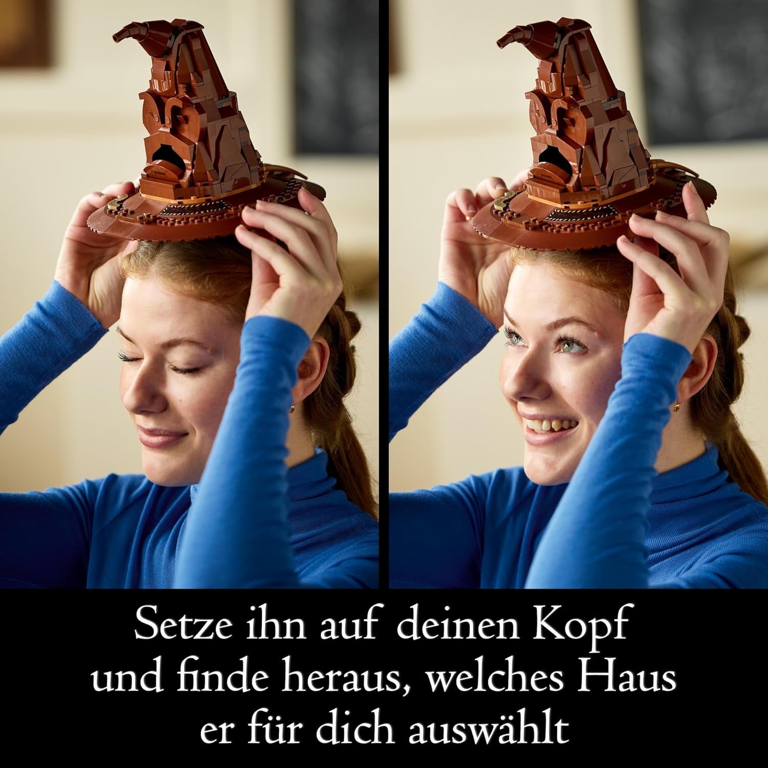 LEGO Harry Potter Mluvící klobouk Model Bradavic Dárek pro dospělé pro ženy Muži Máma Táta s 31 náhodnými kombinacemi zvuků Zařadí vás do vašeho bradavického domu 76429 Stavebnice Besuche den LEGO-Store