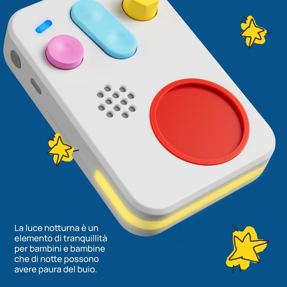 + Interaktivní vypravěč pro děti s audio obsahem od 0 do 10 let, audio box se zvukovou figurkou -Já, noční světlo, spánková rutina, hudební výuková hra, italská verze Jucarii Bebe Naty Shop