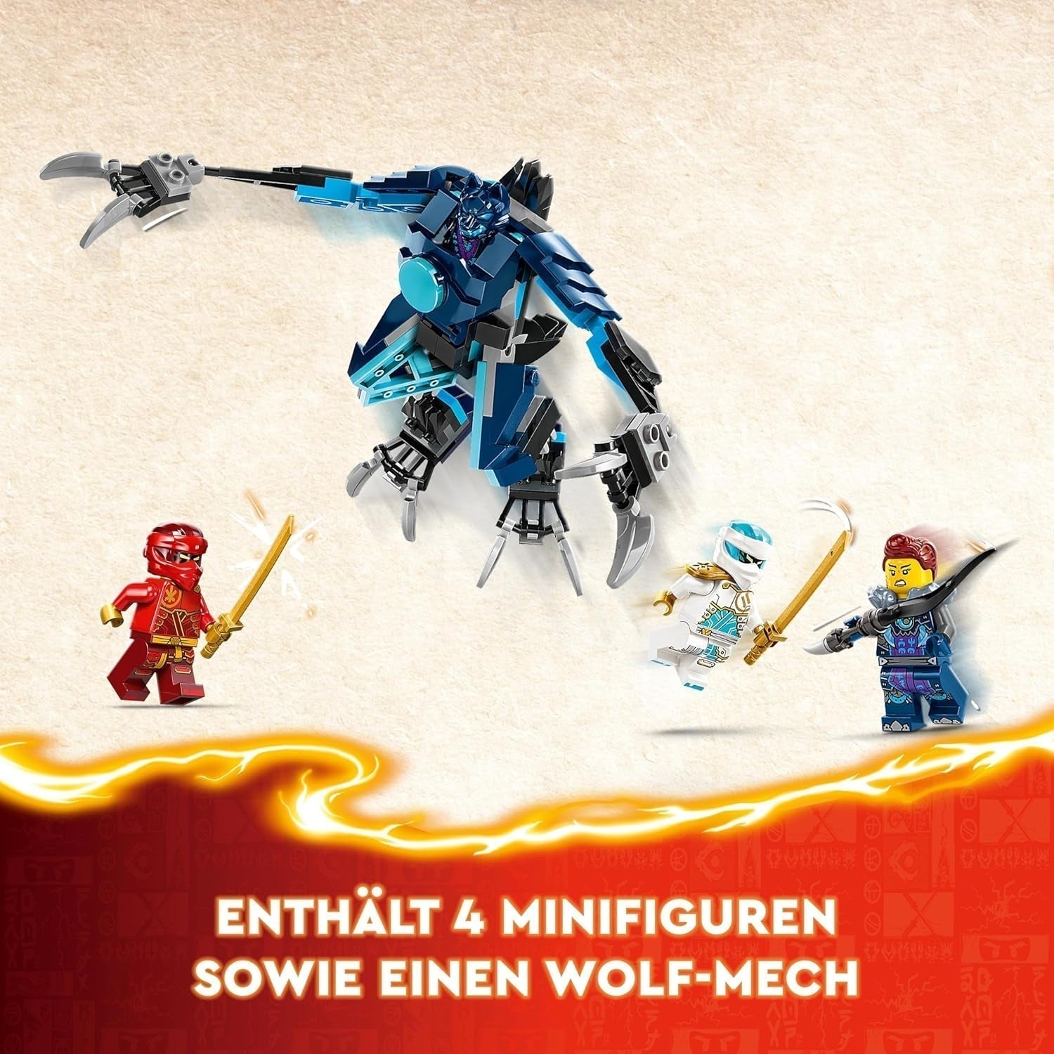 LEGO NINJAGO Akční figurka Kaiova figurka pro děti s nastavitelnou červenou figurkou Mech Ninja Set 4 figurky včetně Kaie a Zane Dárek pro 7leté chlapce a dívky 71808 Stavebnice Beuche den LEGO-Store