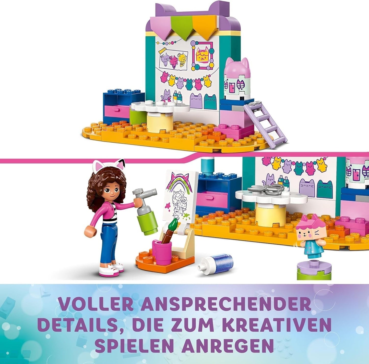 LEGO 4+ Gabby's Domeček pro panenky Zábavné řemeslo s dětskou krabičkou, sada na hraní rolí, sada výtvarných umění a řemesel pro dívky a chlapce ve věku 4 let, model domu hraček 10795 Stavebnice Beuche den LEGO-Store