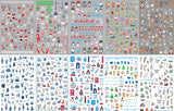10 Blatt Nagelsticker Weihnachten Nagelaufkleber Selbstklebend Bule White Pine Tree Rentier Samolepka na nehty Dekoration Nageldesign Zubehör