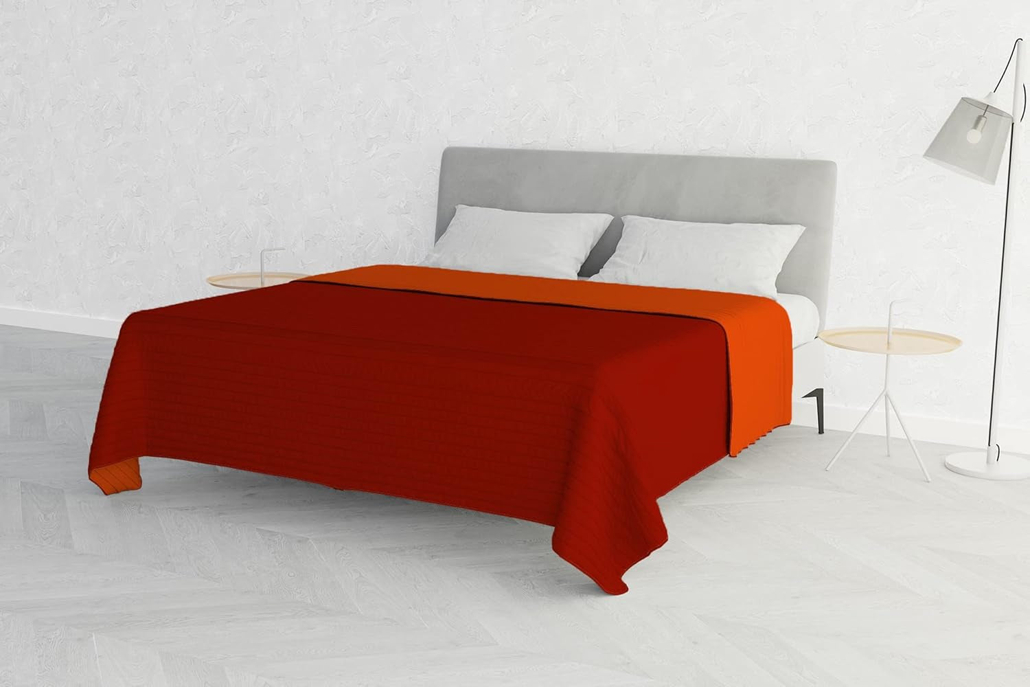 Oranžová/rezavá letní přikrývka z mikrovlákna na manželskou postel 250 X 250 cm Přikrývky a přikrývky Naty Shop