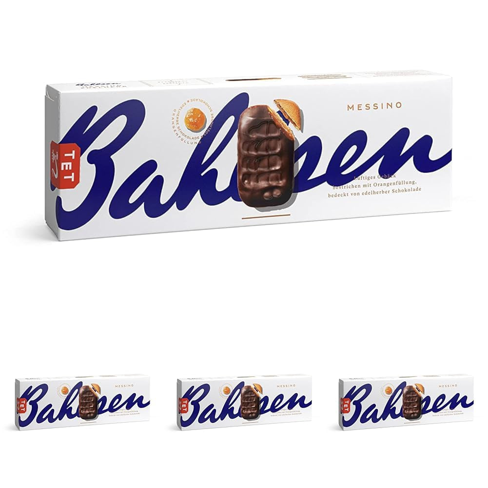 Bahlsen Messino Edelherb - Balení 4 ks - Edelherb Čokoládová pomerančová náplň Nadýchané těsto (1 x 125 g)