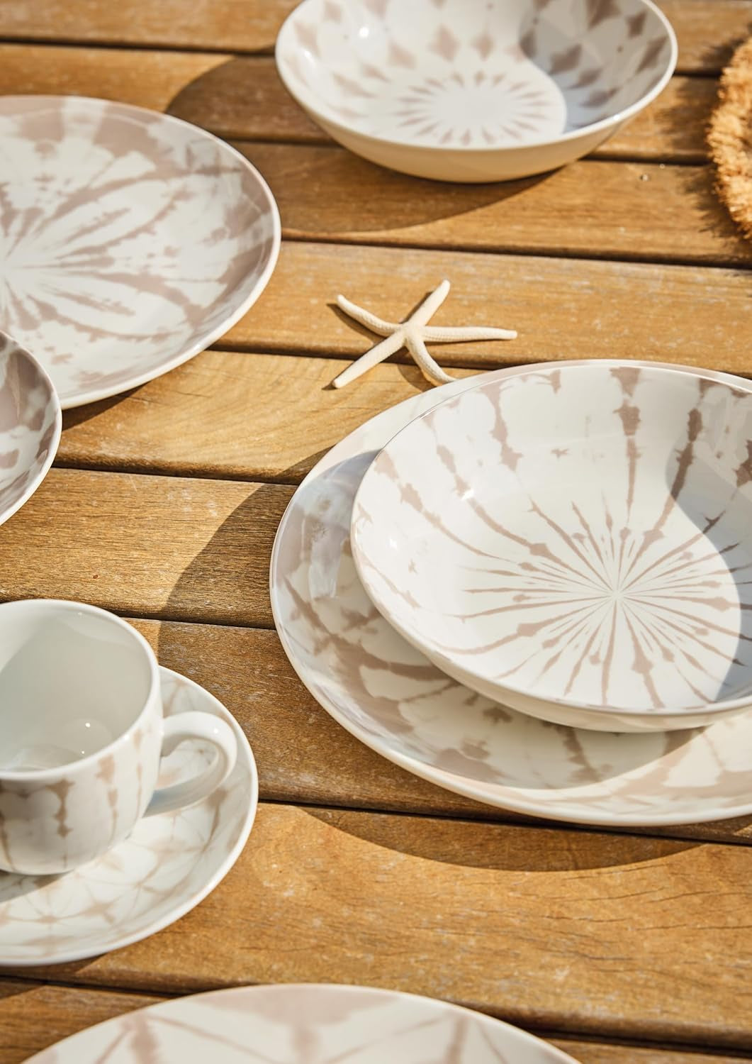 Mallorca, sada nádobí pro 6 osob, 18 kusů, porcelán, béžová