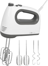 Mixér Clatronic | Kraftvoller 400W motor | Ruční mixér | Turbostufe & 5 Geschwindigkeitsstufen | Ruční mixér | Spülmaschinengeeignete Edelstahlquirle Und -Knethaken | HM 3775 Kuchyně Naty Shop Weiß-Grau 400 Watt