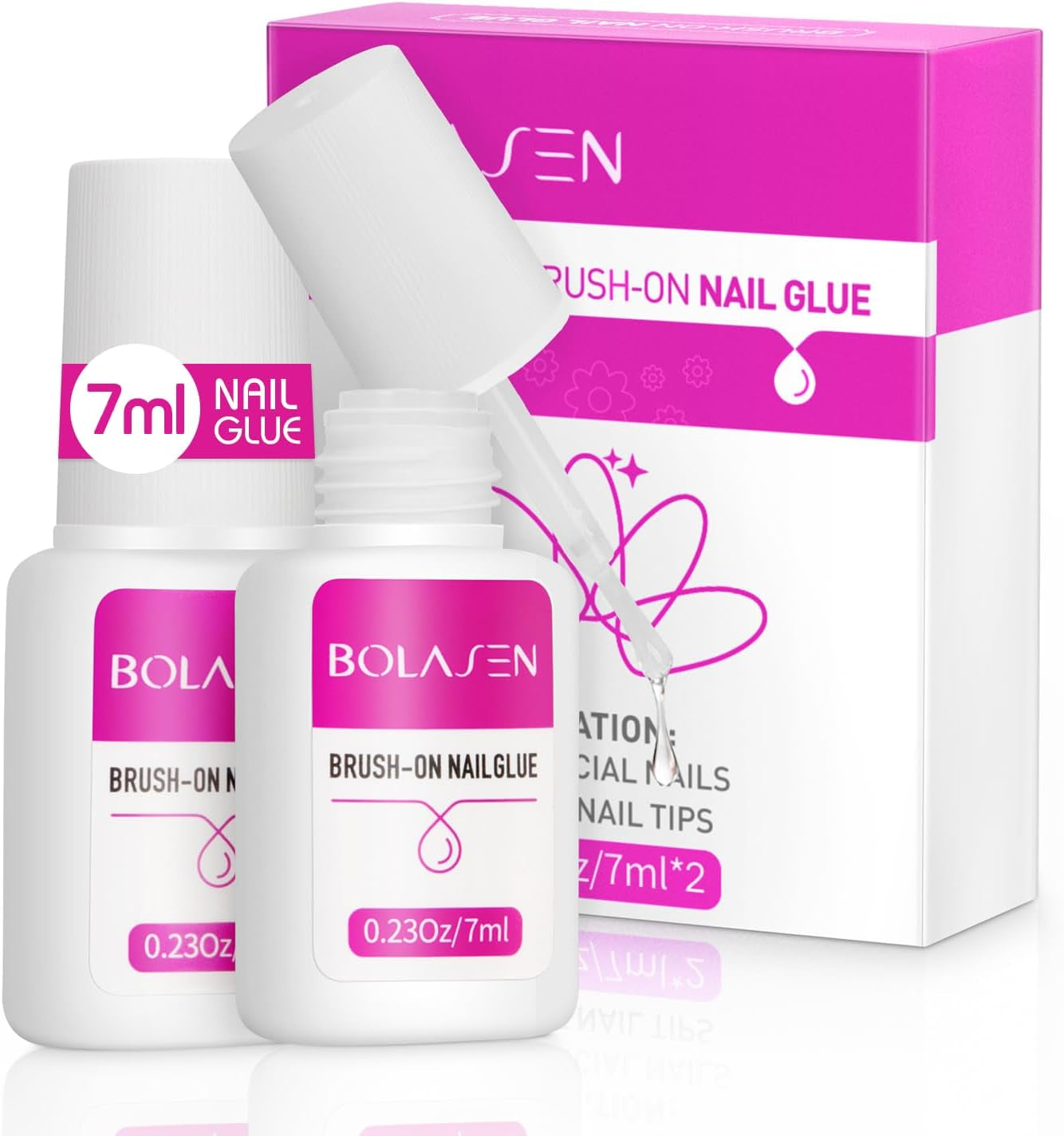 Lepidlo na nehty, BOLASEN Extra silné lepidlo na nehty, 4ks lepidlo na popraskané nehty, lepidlo na nehty, extra silné lepidlo na umělé nehty, lepidlo na nehty - 4 * 7 ml