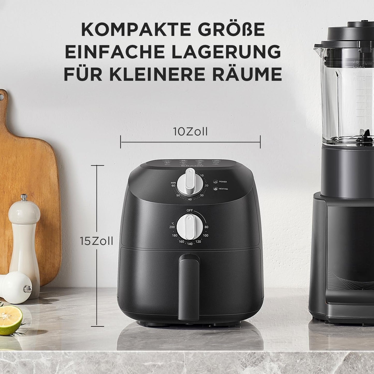 Horkovzdušná fritéza Midea 2L, 1150W vzduchová fritéza, bez oleje, horkovzdušná fritéza, funkce automatického vypnutí Domácí spotřebiče Naty Shop