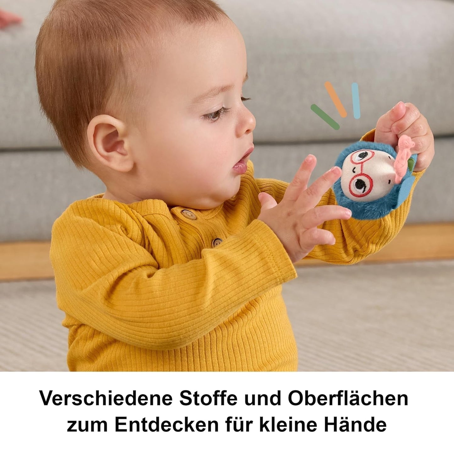 Dětská hračka Fisher-Price Planet Friends 2 v 1 zvonek a včelí senzorická plyšová hračka jako dvoudílná sada pro novorozence do 3 měsíců, dětské hračky HYR56 Naty Shop