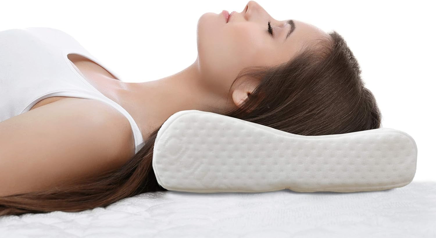 Velký ergonomický polštář Bonmedico - Ortopedický polštář na podporu krku - Polštář na krk pro spáče na boku, na záda - Polštář z paměťové pěny - Polštář na spaní pro dospělé - Wellness dárky Krční ortopedické polštáře Naty Shop