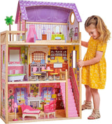 Dřevěný domeček pro panenky Kidkraft Kayla s nábytkem a doplňky, 3úrovňová herní sada pro 30cm panenky, hračka pro 3 roky, 65092 – exkluzivně na Amazon Dollhouses Naty Shop Výchozí název